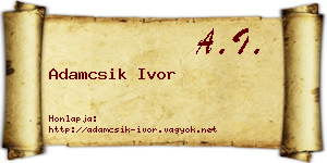 Adamcsik Ivor névjegykártya